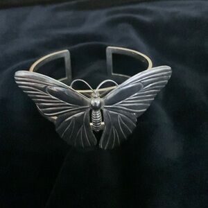 Large Silver Butterfly Bracelet